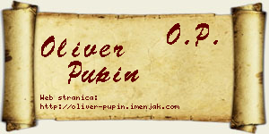 Oliver Pupin vizit kartica